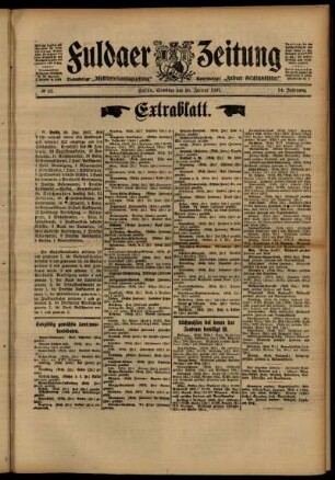Dritte Ausgabe vom Samstag, den 26. Januar 1907.