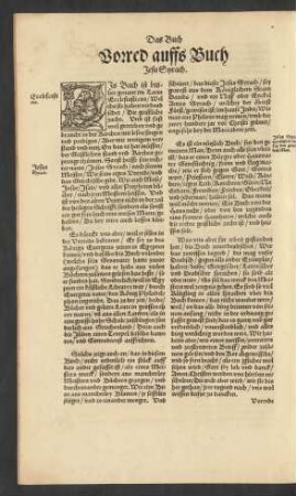 Vorred auffs Buch Jesu Syrach.