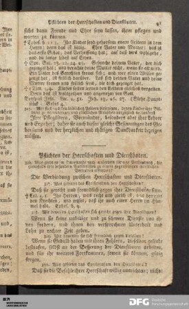 Pflichten der Herrschaften und Dienstboten.