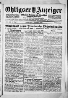 Ohligser Anzeiger : Ohligser Zeitung und Tageblatt ; einzige in Ohligs erscheinende Tageszeitung