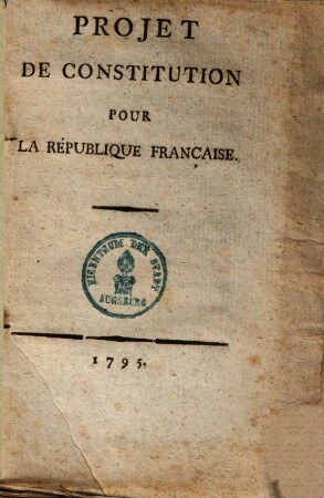 Projet de constitution pour la république française