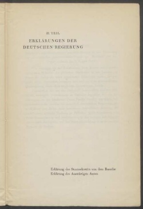 III. Erklärungen der deutschen Regierung