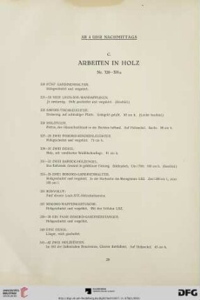 C. Arbeiten in Holz (Nr. 320-378a)