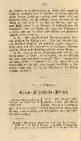 Dritter Abschnitt. Ehren-Sicherheits-Polizei