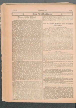 ¬Die¬ politischen Parteien des Deutschen Reichstages : [Im Volksstaat]
