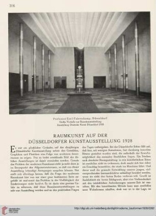 Raumkunst auf der Düsseldorfer Kunstausstellung 1928