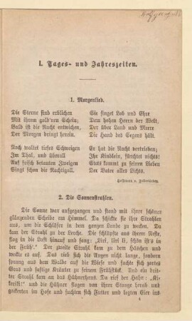 I. Tages- und Jahreszeiten