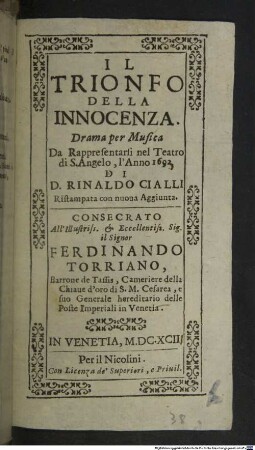 Il trionfo della innocenza