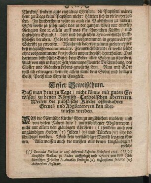 Erster Beweißthum.