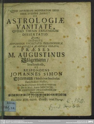 De astrologiae vanitate, quoad thema erigendum dissertatio