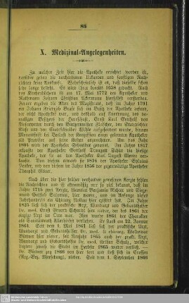 X. Medizinal-Angelegenheiten