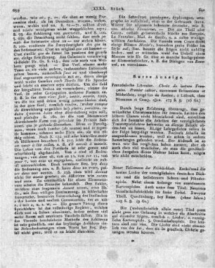 Choix de lecture Francaise. Premier cahier, contenant Britannicus et Mithridate, tragé lies de Racine, a Lübeck, chez Niemann et Comp, 1810. 173 S. 8.