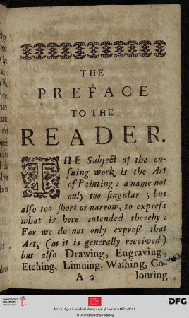 The preface to the reader