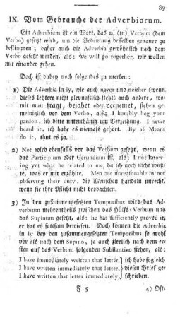 IX. Vom Gebrauch der Adverbiorum