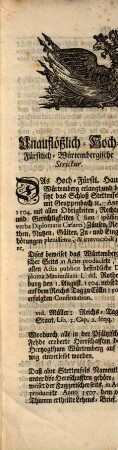 Standhaffte Aufflöß- und Widerlegung der Von dem Hoch-Fürstl. Würtembergischen Lehen-Hoff. In der Gräflich-Fugger-Stettenfelsischen Proceß-Sache, In das Publicum ausgestreuten so betitleten Unaufflößlichen Stricturen
