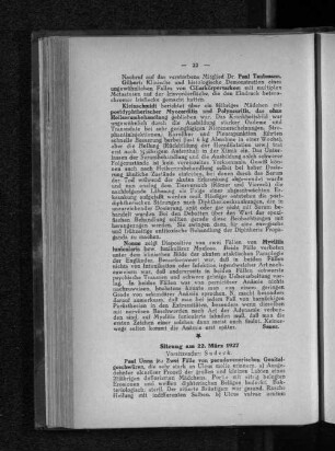 Sitzung am 22. März 1927
