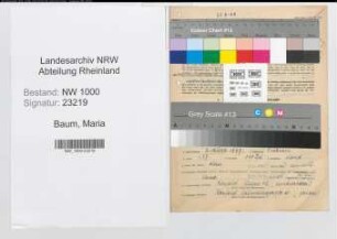 Entnazifizierung Maria Baum, geb. 02.03.1897 (Staedt.Angest.)
