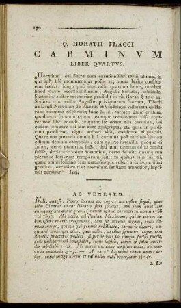 Carminum Liber Qurtus.