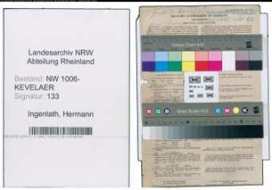 Entnazifizierung Hermann Ingenlath , geb. 02.11.1901 (Baecker)