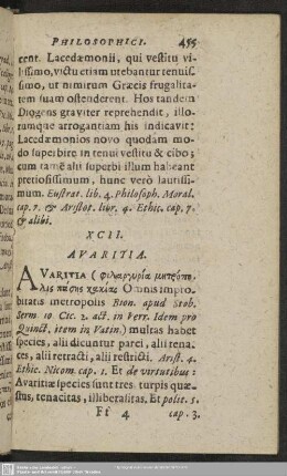 XCII. Avaritia