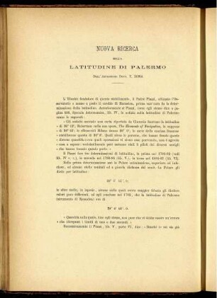 Nuova Ricerca Sulla Latitudine Di Palermo