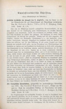 311-317 Empfehlenswerthe Schriften