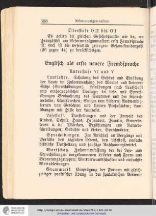 Englisch als erste neuere Fremdsprache