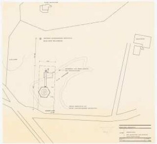 Gaußturm, Dransfeld Neubau: Lageplan Grundstück für Gaußturm und Museum ohne Parkplätze, 1:500