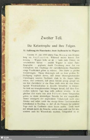 XI. Auflösung des Hausstandes; letzte Asylbesuche bei Wagner