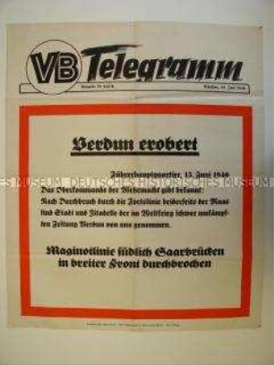 Maueranschlag des "Völkischen Beobachters": "Verdun erobert"