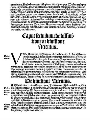 Caput secdndum de diffinitione ac diuisione Accentus.