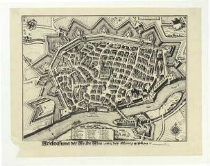 Ulm aus der Vogelschau. Merian. 1704 (um 1880 ?)