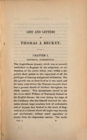 The life and letters of Thomas à Becket : now first gathered from the contemporary historians. 1
