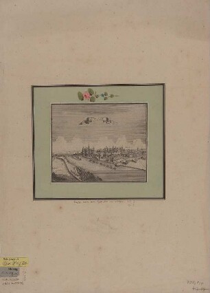 Ansicht von Torgau, Kupferstich, 1737 : Torgau / [Glafey] - [Franckfurth ; Leipzig] : [Riegel] , [1737]. - 1 Kunstbl. : Kupferst. ; 18 x 14 cm