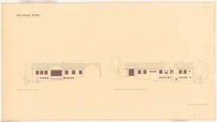 Gartenanlage Evangelische Volksschule am Burgfeld, Neviges: Schulgebäude, Verwaltungstrakt: Ansichten 1:100
