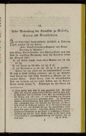 II. Ueber Verwendung der Kartoffeln zu Stärke, Syrup und Brandtwein