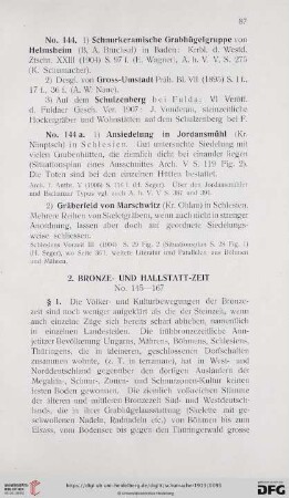 2. Bronze-und Hallstatt-Zeit (Nr. 145 - 167)