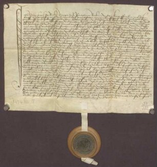 Gültbrief des Peter Stark, Bäckers zu Pforzheim, gegen die Spitalpflege daselbst über 20 lb. Heller