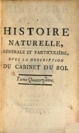 Histoire naturelle des oiseaux, T.14