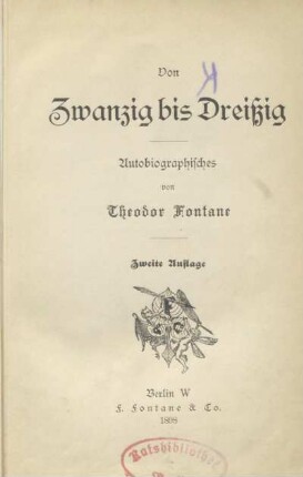 Von Zwanzig bis Dreißig : Autobiographisches