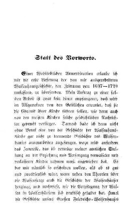Statt des Vorworts