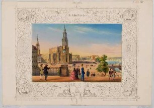 Die Katholische Hofkirche in Dresden, Blick von der Brühlschen Terrasse nach Südwesten