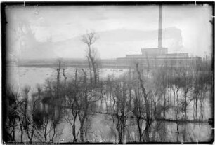 Daspig Gesamt, Hochwasser, Blick auf das Wasserwerk
