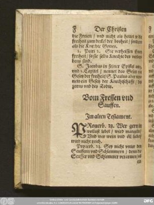 Vom Fressen und Sauffen.