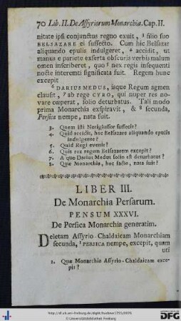 Liber III. De Monarchia Persarum.