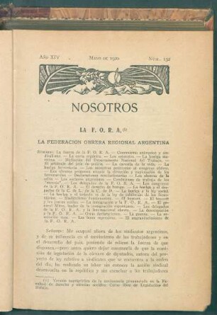 La F. O. R. A. : La Federación Obrera Regional Argentina
