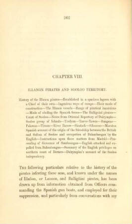 Chapter VIII. Illanon pirates and Sooloo territory