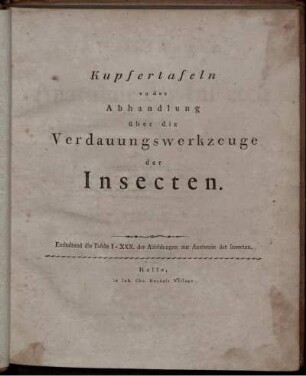 [Bd. 2]: Abhandlungen über die Verdauungswerkzeuge der Insecten. [Bd. 2]1. Abbildungen zur Anatomie der Insecten. 1 - 4