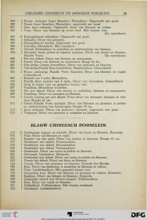 Blauw chineesch porselein (Nr. 514-590)