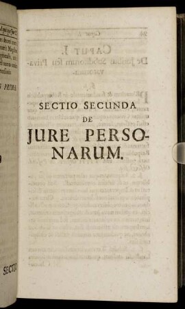 Sectio Secunda De Jure Personarum